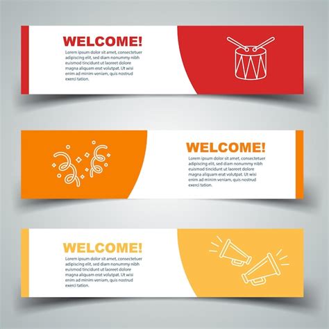 Premium Vector Business Welcome Banners Set