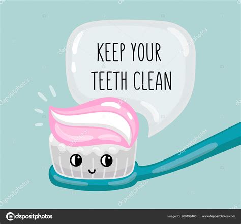 Keep Your Teeth Clean Vector Card — Stock Vector © Zhannamay27 206199460