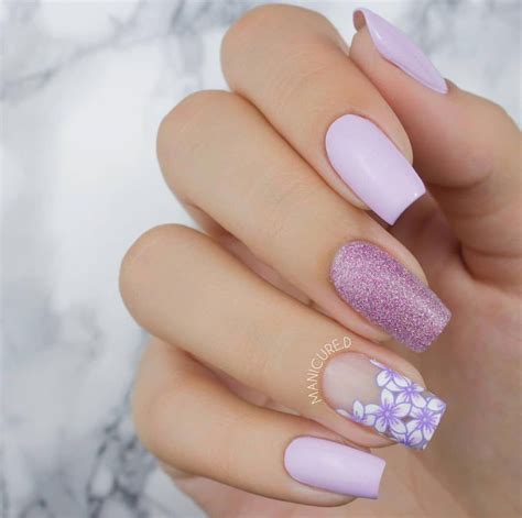 LILAC IT | Lavender nails, Short acrylic nails designs, Floral nails