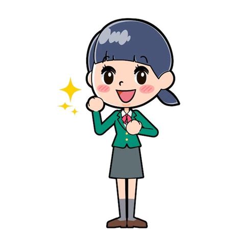 Ilustraci N De Una Alumna De Escuela Con Pose De Uniforme Verde