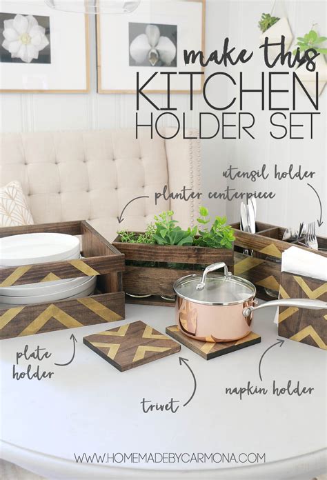 Diy Kitchen Utensil Holder And Dish Holder Set Home Made By Carmona