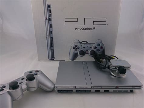 Sony Playstation 2 Slim Satin Silver Silber Konsole Pal Scph 70004 In