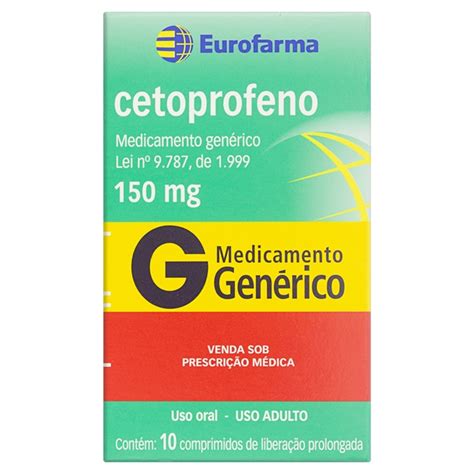 Cetoprofeno Eurofarma 150mg Caixa Com 10 Comprimidos De Liberação