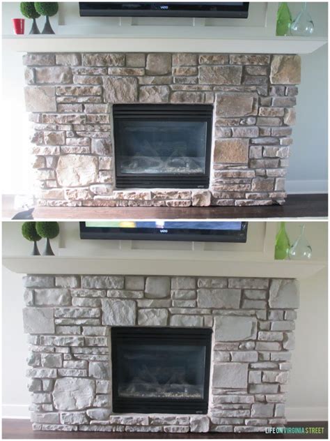 Tired of looking at your old, dated fireplace stone? Step-By-Step Tutorial: Graywash your Stone Fireplace ...