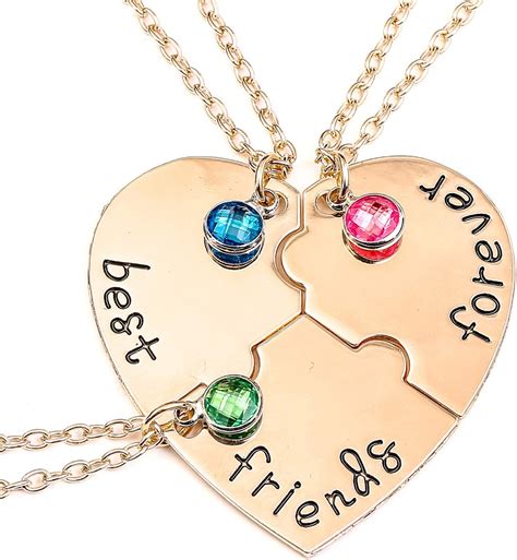 Bff Best Friends Forever 3 Necklace For Women Girl Friendship T