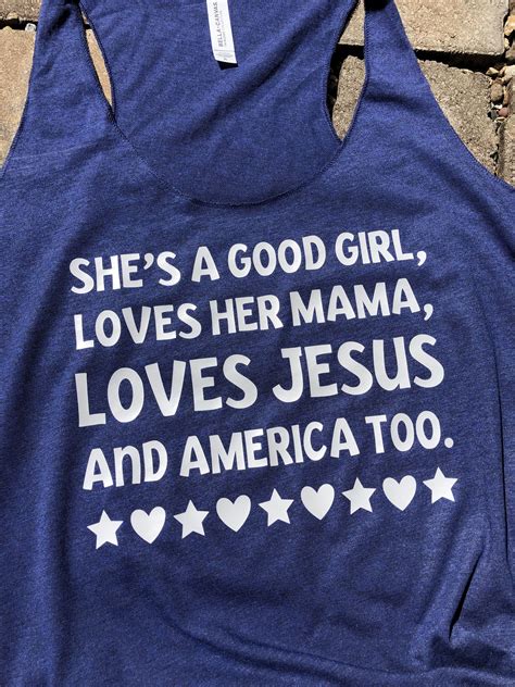 Shes A Good Girl Racerback Tank America Loves Her Mama Fourth Of July Patriotic Tank Red