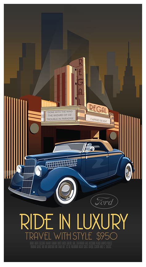 Art Deco Car Poster