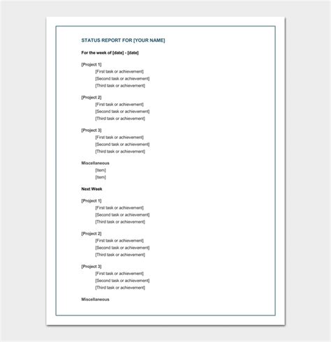 Status Report Template 9 For Word Excel Ppt And Pdf Format