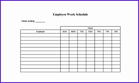 Blank Monthly Employee Schedule Template Rewateen