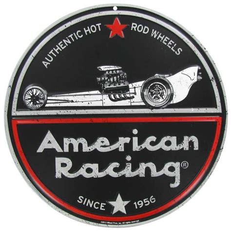 American Racing Embossed Tin Sign American Racing Racing Metal Signs