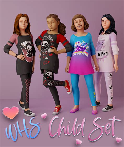 Whs Child Matching Set Sims 4 Children Sims 4 Toddler Sims 4 Clothing