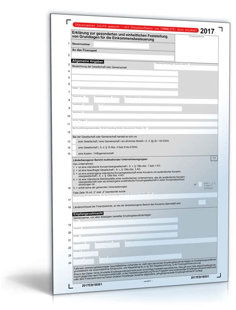 Ferien in deutschland 2012 niveau a 2.pdf. Erklärung zur gesonderten und einheitlichen Feststellung von Grundlagen | Steuerformular zum ...
