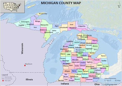 Michigan County Map With Towns