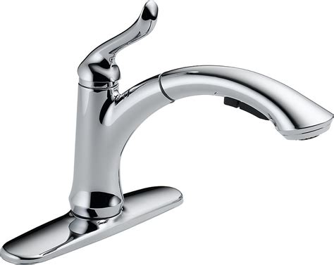 Every faucet on the best kitchen faucets 2020 list is single handled because single handled faucets are generally better for use in kitchens, as we will explain shortly. Delta Linden Single-Handle Pull-Out Sprayer Kitchen Faucet ...