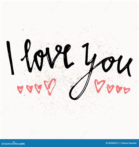 I Love You Hand Lettering Handmade Calligraphy Typography Background