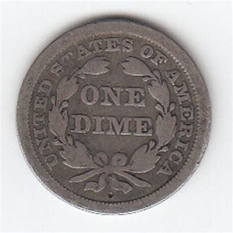 1857 United States One Dime M J Hughes Coins