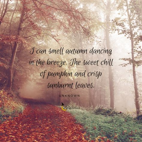 I CAN SMELL AUTUMN DANCING IN THE BREEZE THE SWEET CHILL OF PUMPKIN AND CRISP SUNBURNT LEAVES