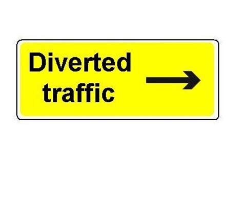 1050 X 450mm Diverted Traffic Arrow Ahead Sign Plate Kt Supplies