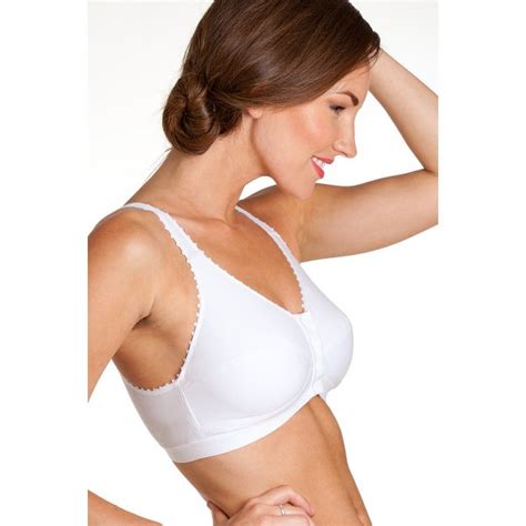 womens white non wired full cup front fastening bra