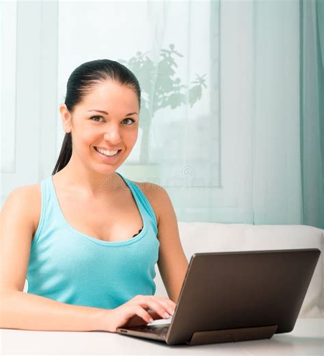 Girl With The Touchpad Stock Image Image Of Background 34894999