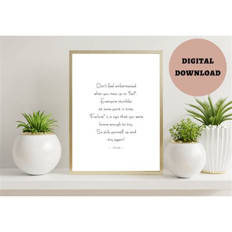 Dont Feel Embarrassed Of Failing Wall Art Digital Download