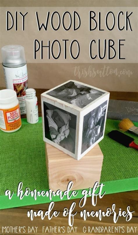 Impress mom with your diy skills and show her some love sweet love. DIY Wood Block Photo Cube | Diy gifts for mom, Diy mother ...
