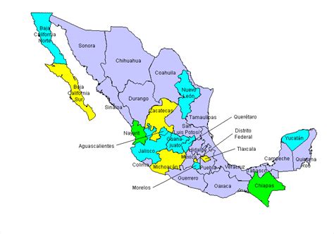 Mexico States And Capitals Map Uno