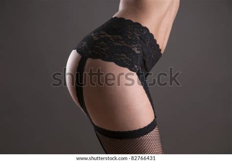 Beautiful Woman Nude Black Lingerie Stock Photo Edit Now