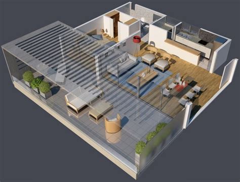Para estrenar piso en madera, closets, baos, cocina y b. Departamento con terraza | Terrazas segundo piso, Casas, Planos de cabaña