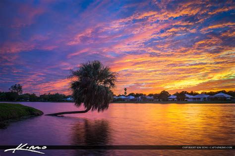 Palm Beach Gardens Florida Lake Sunset Hdr Photography By Captain Kimo