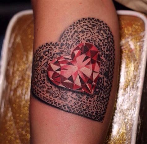 ruby heart tattoo tattoos pinterest cooltattoolife with images diamond tattoos leg