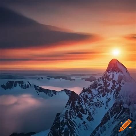Sunrise On A Mountain Peak On Craiyon