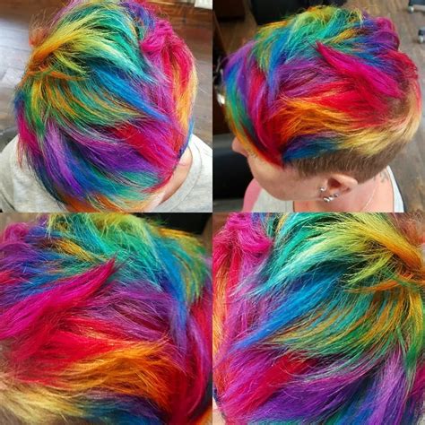 Short Rainbow Hair By Jaymzcutshair Short Rainbow Hair Bright Hair