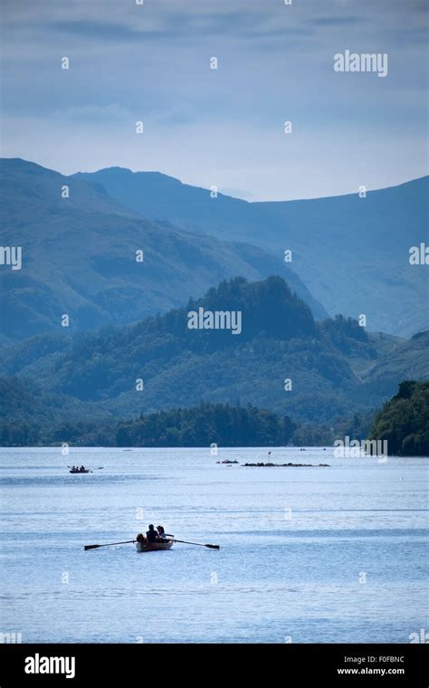 Rowing Boats On Derwentwater At Keswick In The Lake District Cumbria