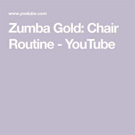 Zumba Gold Chair Routine Youtube Zumba Senior Fitness Routine