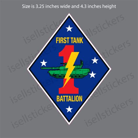 1st Tank Battalion First Marine Division Usmc Vinyl Bumper Sticker