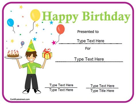 Free printable gift certificate template in 101 designs that can all be customized. Special Certificate - Happy Birthday Certificate ...