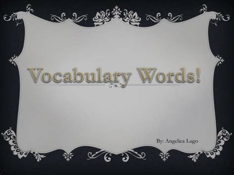 Ppt Vocabulary Words Powerpoint Presentation Free Download Id2214090