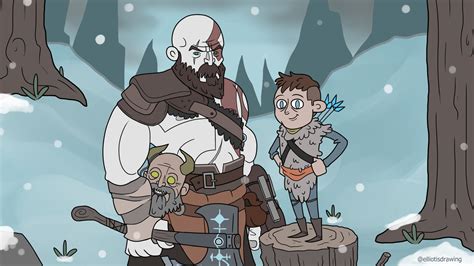 Artstation Kratos Atreus Mimir God Of War Fan Art