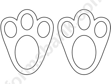 Easter Bunny Paw Template Printable Pdf Download