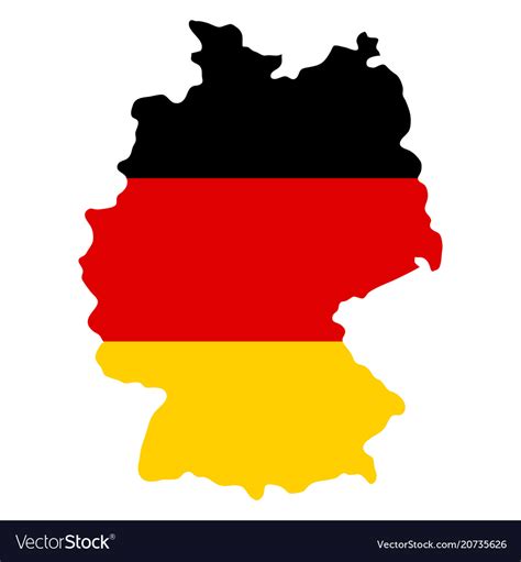 Silhouette Country Borders Map Of Germany Vector Image