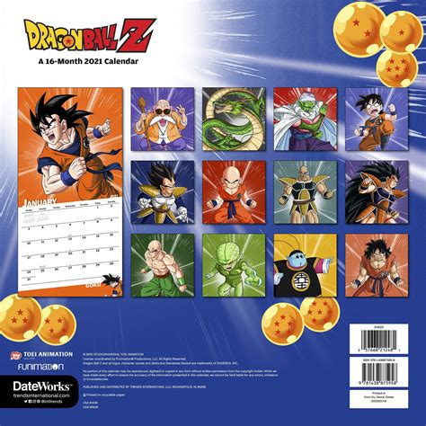 Este artículo no se vende por separado. Calendario Dragon Ball 2021 | Huts Calendar