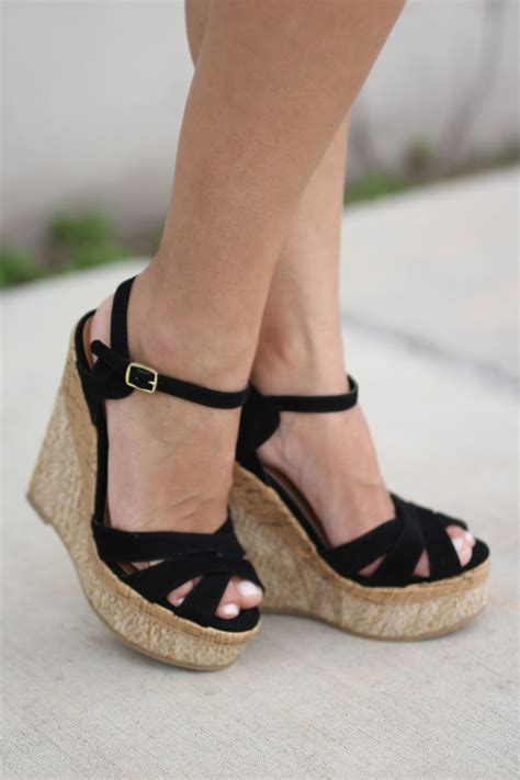 a little too high but would like some black wedges like this pretty shoes beautiful shoes