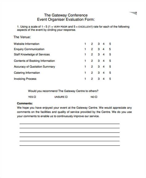 Event Evaluation Form Template