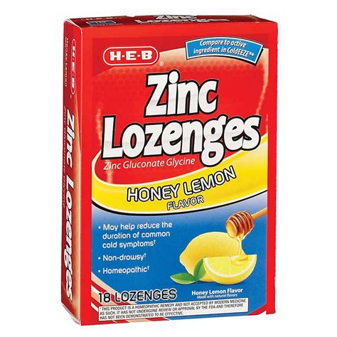 H E B Zinc Lozenges Honey Lemon Shop Medicines And Treatments At H E B