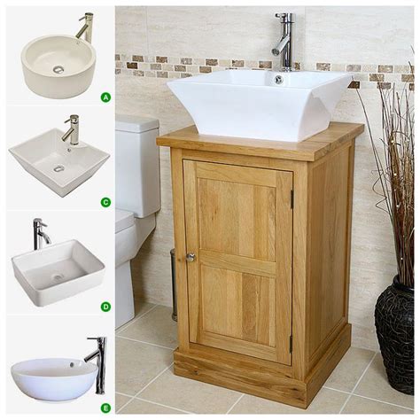 Cloakroom Vanity Unit Solid Oak Bathroom Cabinet With Basin Sink
