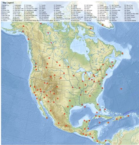 Just click the map to answer the questions. Find 100 Locations In North America On A Map Quiz - By MirrorballMan