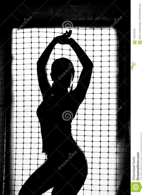Black Silhouette Of A Girl On A White Background Stock Photo Image Of