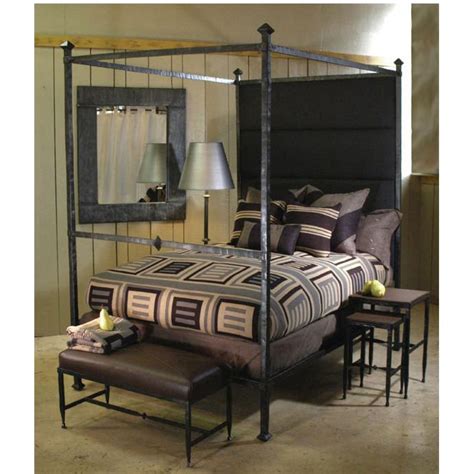 These coats creates a protective barrier on the. Custom Made Mercedario Leather & Wrought Iron Canopy Bed ...