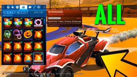 Every Painted Standard Boost In Rocket League Youtube
